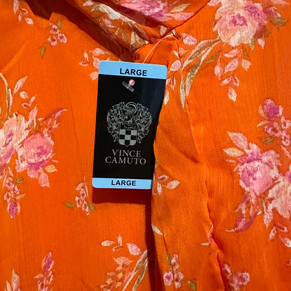 Vince Camuto Orange Floral Dress Women's
LARGE Lightweight Fashion Dress - Picture 6 of 8